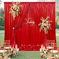 10x10ft Shimmer Red Sequin Backdrop Curtain for Parties, Thick Wrinkle Free Glitter Backdrop Drapes Photo Back Drop Curtains for Birthday Wedding Party Photography Background-2 Panels 5x10ft by LeegleriTableSkirt