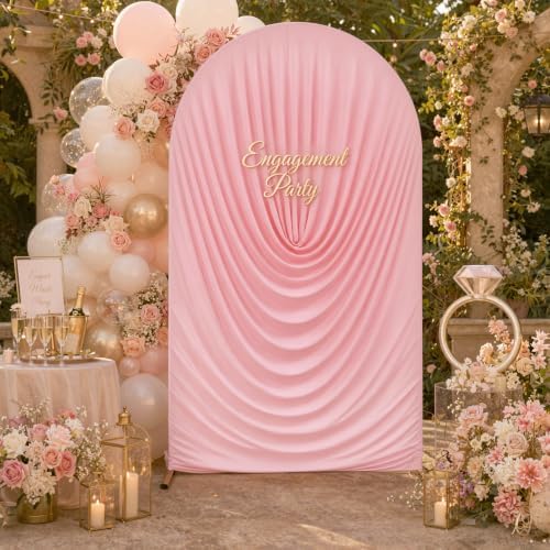 7.2FT Pink Arch Cover - Stretchy Fitted Arch Backdrop Cover for Round Top Chiara Backdrop Stand for Wedding Baby Shower Birthday Party Bridal Shower Decorations by Unknown