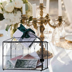 Wedding Card Box with Slot, 10.2'' Large Glass Card Boxes for Reception, Black Geometric Holder, Clear Decorative Storage Box with Lock for Baby Shower, Birthday Party, Christmas, Bridal Shower - Image 7