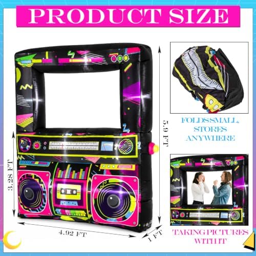 Soulchen 6x5ft Inflatable Boombox Archway LED 90s Party Decor Hip Hop Disco - Image 2