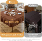 Wish Care 2 Pack Brown Spandex Tablecloths for 60x60 Inch Square Tables, Stretch Fitted Table Clothes with Pleated Ruffle Skirt for 60” Table, Wrinkle Free and Elastic, for Party Kitchen Home Dining - Image 7