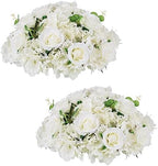 White Flowers Balls for Centerpieces: 15.7in Diam, Set of 2 by CreatedforWeddingsandHome
