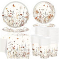 Wildflower Party Decorations, Paper Plates Napkins Cups Serve 50, Boho Fall by Ziliny