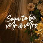 Britrio Soon To Be Mr & Mrs LED Neon Light Wedding Reception Backdrop Sign - Image 2