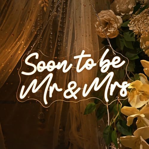 Britrio Soon To Be Mr & Mrs LED Neon Light Wedding Reception Backdrop Sign - Image 2