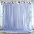10ft x 10ft Baby Blue Backdrop Curtains, Wrinkle-Free Sheer Chiffon Fabric Photo Backdrop Draping Fabric for Wedding Arch Baby Shower Gender Reveal Photography Decorations - Image 2