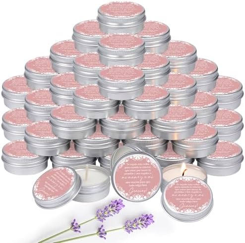 Lounsweer 50 Pcs Pink Cielito Lindo Party Favors Mexican Jar Candles by Lounsweer