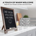 Loddie Doddie Mini Chalkboard Sign Easel, Place Cards, Dark Brown, 12"x12" - Image 2