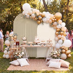 2 Set Wedding Arch Cover Khaki Ripple & Solid Color Stretchy Backdrop Cover - Image 6