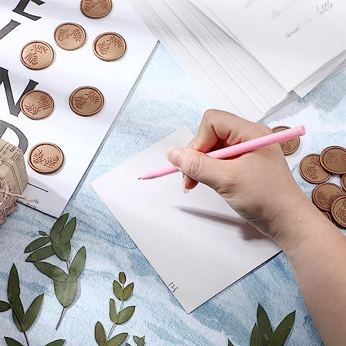Tigeen 100 Set Wedding Invitations Wraps Vellum Jackets Eucalyptus Seal - Image 5