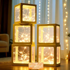 Ledido Transparent Balloon Boxes with 78 Letters Numbers Fairy Lights 5PCS by Ledido
