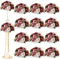 Hotop 12 Pcs Silk Rose Flower Balls,Burgundy, Dusty Pink, Creamy White by Hotop