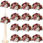 Hotop 12 Pcs Silk Rose Flower Balls,Burgundy, Dusty Pink, Creamy White by Hotop