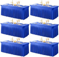 6 Packs Royal Blue Spandex Tablecloths for 6 Foot Rectangle Tables by PartyTalk