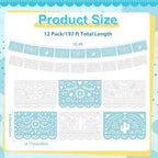 Tiamon 12 Pack Mexican Party Decorations Plastic Papel Picado Banner Garland Waterproof Cielito Lindo Decor for Baby Shower Day of The Dead Wedding Cinco De Mayo Outdoor Decor (Blue White) - Image 2
