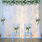 10×12ft White Tulle Backdrop Curtain with Lights String for Parites Sheer Fabric Backdrop Curtains White Curtain Backdrop for Wedding Baby Shower Birthday Party Bridal Shower Photo Shoot Background - Image 2