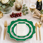 WDF 100PCS Green Plates Disposable - Heavy Duty Green Plates - 50 Guests Green Plastic Plate for Sping/Wedding/Birthday/Party - Image 2