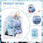 24 Sets Halloween Bottle Openers Baby Shower Party Favors, Blue Black Bottle Opener Keychain Set with Thank You Tags Organza Bags for A Little Boo Is Almost Due Party Guest Gifts Decor - Image 5