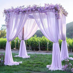 20ft x 10ft Lilac Backdrop Curtains, Wrinkle-Free Sheer Chiffon Fabric Photo Backdrop Drapes for Wedding Arch Party Ceremony Stage Photography Decorations - Image 2