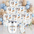 Hoolerry 6 Set Baby Shower Cups, 12oz Stainless Steel Tumbler, Cowboy by Hoolerry