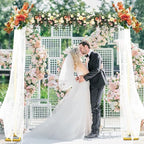 8FT x 8FT Backdrop Stand Kit - Gold Portable Adjustable Stand,Square Metal Arch Party Frame for Wedding/Baby Shower/Birthday Parties/Banquet - Image 2