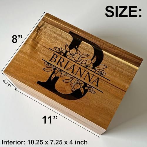 Personalized Initial Storage Box Custom Wedding Memory Box for Keepsakes - Image 4