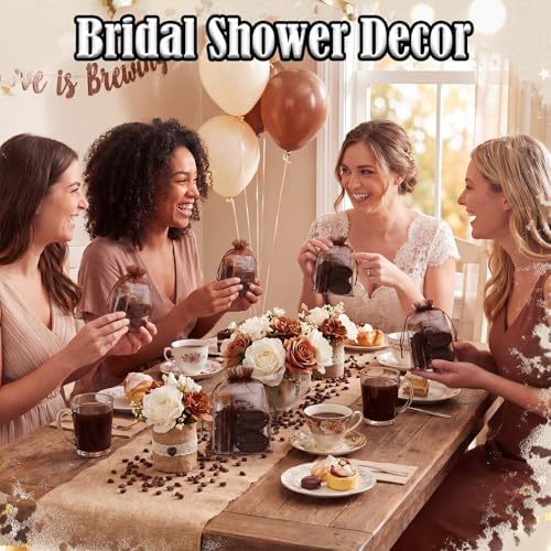 Leelosp 24 Sets Love Is Brewing Bridal Shower Favors for Guests Coffee Themed Party Favors with Mini Glass Jars Coffee Bean Soap Thank You Cards Organza Gift Bags for Bachelorette Wedding Decoration - Image 2