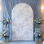 Tegeme Floral Arch Cover 7.2ft Blue Stretchy Spandex for Wedding by Tegeme