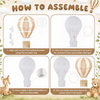 2.9 ft x 4.9 ft Hot Air Balloon Baby Shower Decorations, Large Light Brown Hot Air Shaped Cardboard Cutout, Life-Size Standup Photo Booth Props for Birthday Party Celebration Backdrops Decor - Image 3