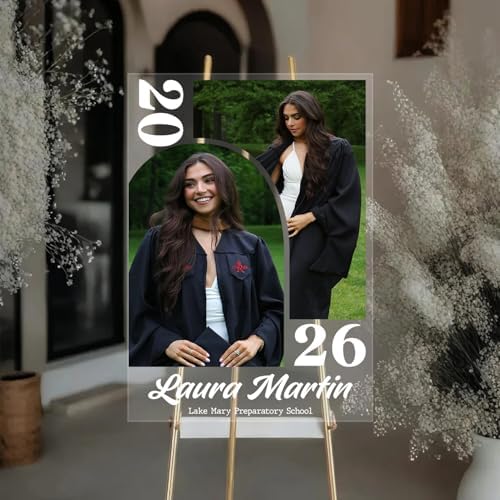 Custom Class of 2026 Graduation Yard Sign with Photo – Personalized Clear Acrylic Senior Yard Sign for High School Graduation Party Decorations, Outdoor Yard Decor - Image 3