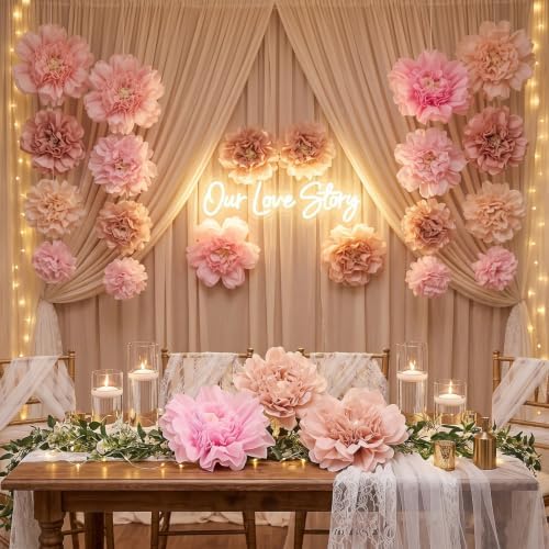 Cholemy 24 Pcs Tissue Paper Flowers - Image 6