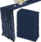 35x157 Inch Navy Blue Cheesecloth Table Runner Wedding Birthday Party Decor by Fivenl