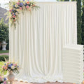50ft x 10ft Wrinkle Free Ivory Backdrop Curtain for Parties, 10 Panels 5x10ft Silky Polyester Ivory Wedding Backdrop Drapes Photo Back Drop Cloth for Birthday Baby Shower Photography Background by ENJOYYOURPARTY