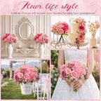 Geosar 36 Bundles Artificial Peonies Flowers,Rose, Light Pink, Dusty Pink - Image 6