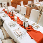 10 Pack 10ft Terracotta Chiffon Table Runners Wedding Table Runner Sheer Romantic Tulle Table Runner for Christmas Wedding Bridal Tea Party Baby Shower Birthday Party Table Decorations(120 x 12 in) - Image 6