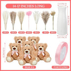 123 Set Bear Baby Shower Table Centerpiece Decor, Pink, Girl - Image 2