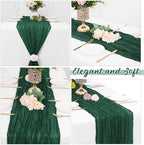 16 Pack Emerald Green Cheesecloth Table Runners 20x120 Inch Gauze Table Runner Cheese Cloth 10FT Green Table Runner Rustic Sheer Runner for Wedding Baby Shower Birthday Party Table Decor - Image 4