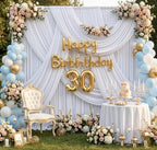 30ft x 10ft White Backdrop Curtains for Parties,6 Panels 5ft x 10ft Wrinkle-Free Polyester Photo Backdrop Drapes for Wedding Birthday Baby Shower Graduation Photography Background - Image 5