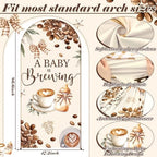 Tegeme 7.2ft A Baby Brewing Arch Backdrop Cover Coffee Themed Baby Shower Decoration Large Brown Coffee Bean Theme Backdrop Party Favor for Gender Reveal Welcome Boy Girl Party Supply Decorations - Image 2
