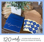 Durabasics 120 Heavyweight Blank Thank You Cards with Envelopes & Stickers, Premium Thank You Notes with Envelopes Set, Bulk, Classic Navy Blue Bulk Pack (4 x 6 Inches) (120 Pack) - Image 2