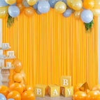 4 Panels Marigold Backdrop Curtain for Parties Wrinkle Free Photo Curtains Backdrop Drapes Fabric Decoration for Wedding Birthday Party Baby Shower 20ft(W) x 10ft(H) - Image 3