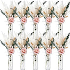 Qinyoung 10 Set Dried Pampas Grass Table Centerpiece for Wedding, Pink by Qinyoung