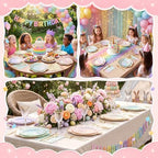 144 Pcs 48 Guests Iridescent Pastel Party Plates and Napkins - Image 6