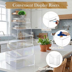 Geelin 6 Pcs Acrylic Risers Cube Stands, Clear, 7 to 12 Inch, Square - Image 3