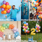 AFTERLOON® Biodegradable Balloons 100 pcs Pastel Assorted 12 Inch, Natural Rubber Latex Plastic-Free Alternative Matte Color Durable Thickened Extra Strong Helium Float, for Wedding Decor Rainbow - Image 5