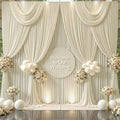 40ft x 10ft Wrinkle Free Beige Wedding Backdrop Curtains for Party Bridal Shower Reception Decorations Beige Fabric Curtain Backdrops Drapes for Photography Baby Shower Birthday Background by Tao-GePartyDecorations
