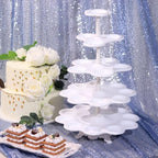 Efavormart 5-Tier Scallop Edge Cupcake Stand High Capacity 27-Cupcake Holder Tower for Party Hosting & Large Buffets - 18" Tall by efavormart