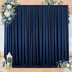 50ftx10ft Wrinkle Free Navy Blue Backdrop Curtains for Parties, 10 Panels 5x10ft Silky Polyester Blue Photo Backdrop Drapes for Weddings Birthday Party Graduation Photography Background Curtains - Image 6