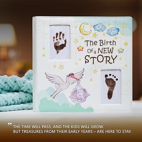 Keepsake Baby Memory Book Girl Boy – Timeless Leather-Bound Baby Milestone Book – Baby Book Keepsake Record First 5 Years – Gender Neutral Baby Scrapbook Album, Baby Album Journal Registry Search Gift - Image 6