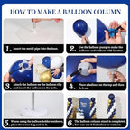 Navy Blue and Gold Balloon Column Stand Kit Set of 2 for Floor - Image 6
